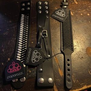 Paparazzi Black and Silver Bracelet Trio